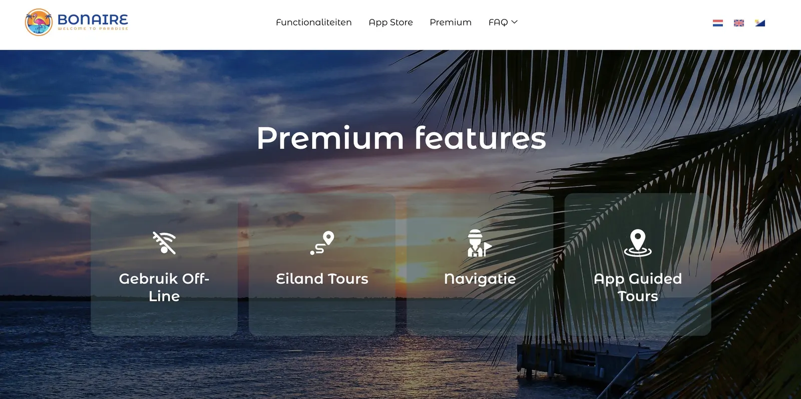 Before — previous Bonaire website